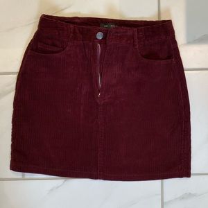 NEW LOOK Burgundy Corduroy Mini Skirt